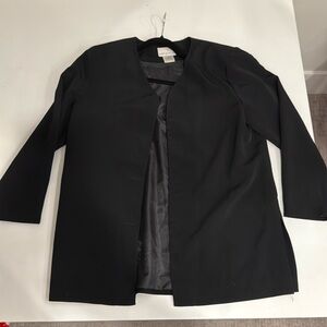 Used, good condition: Susan Graver black polyester blazer, size M